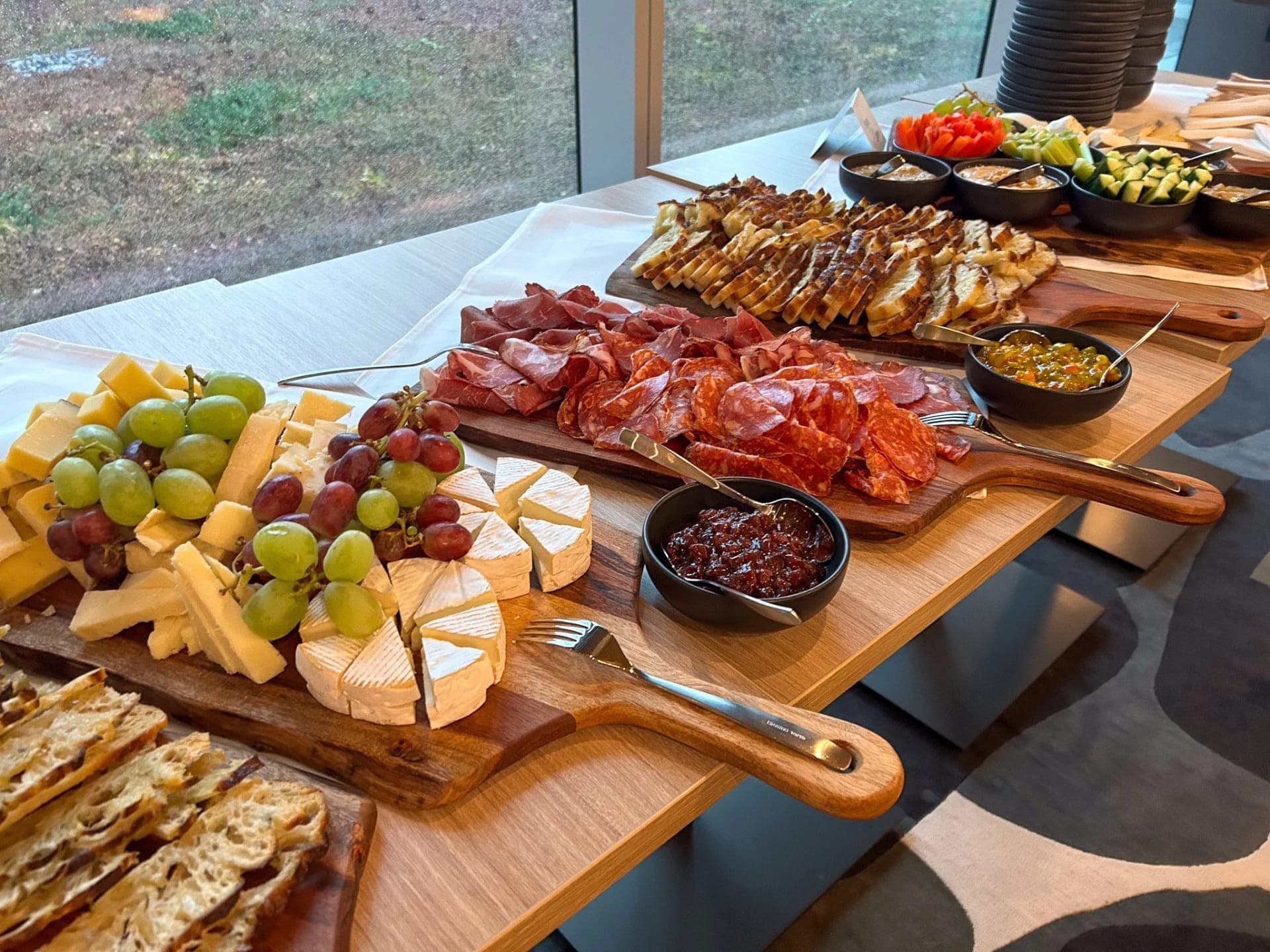 Grazing table by the windows