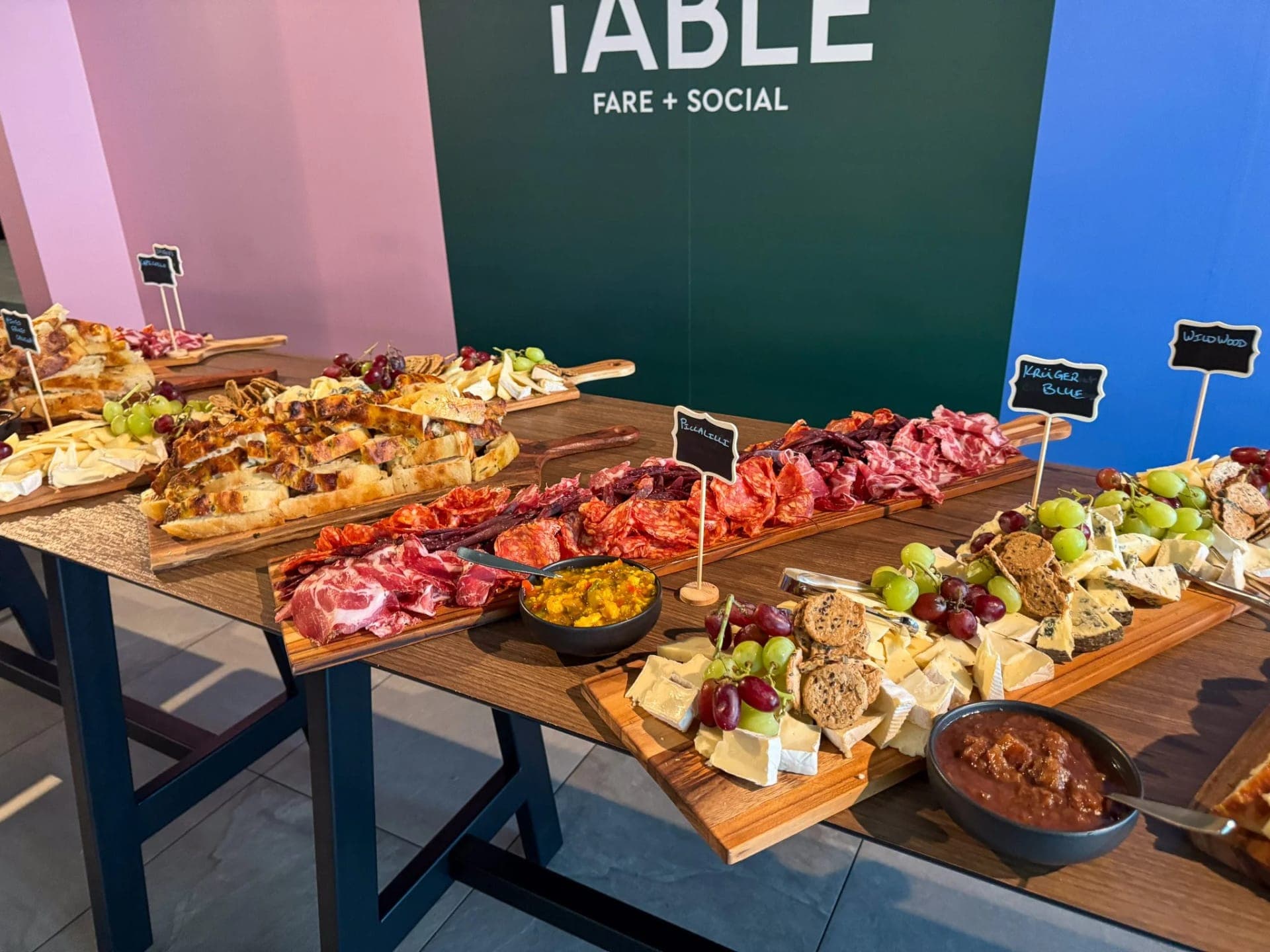 Catering spread at TABLE Food Hall, CIBC Square